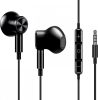 Drátová sluchátka ME-19 s vestavěným mikrofonem (černá)