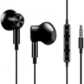   Drátová sluchátka ME-19 s vestavěným mikrofonem (černá)