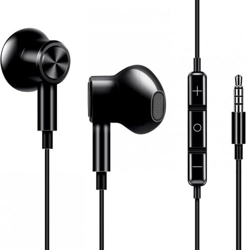 Drátová sluchátka ME-19 s vestavěným mikrofonem (černá)