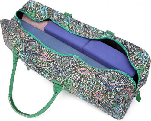 BOENCE Bohemian Yoga Bag Green – Taška na zip na jógové vybavení