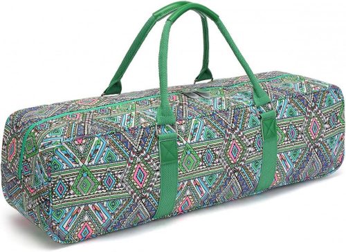 BOENCE Bohemian Yoga Bag Green – Taška na zip na jógové vybavení