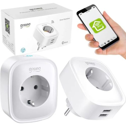 Dvojitá chytrá zásuvka Gosund SP112 s WiFi a USB portem – 2 EU zásuvky, monitorování spotřeby energie, časovač