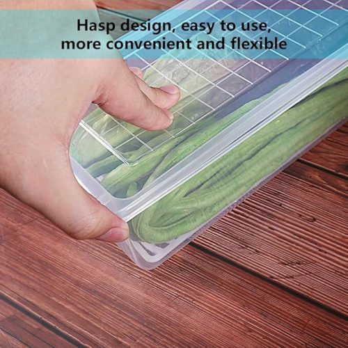 Sada 3 úložných boxů na potraviny o objemu 77 l – 29 × 12 × 9 cm, průhledný plast