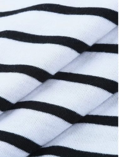 Dámské těhotenské tričko pro kojící matky, krátký rukáv (černobílé pruhované) velikost S