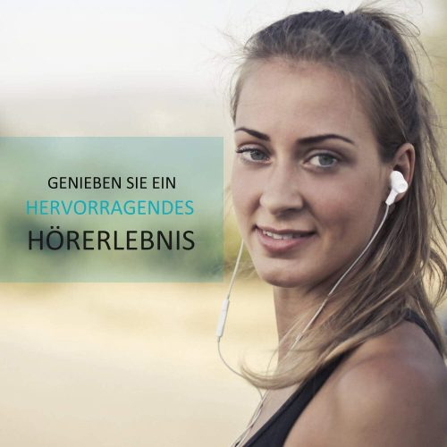 Toplus bílá drátová sluchátka do uší s mikrofonem pro chytré telefony