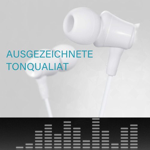 Toplus bílá drátová sluchátka do uší s mikrofonem pro chytré telefony