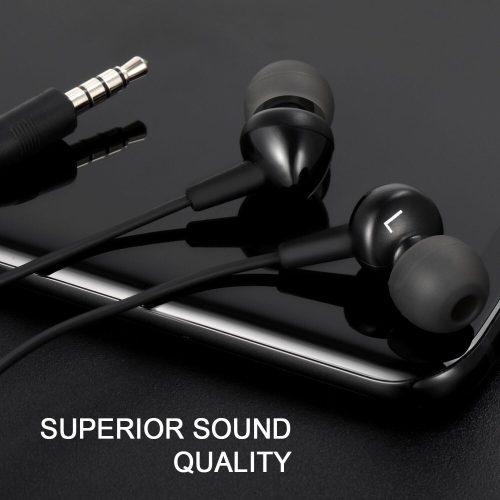 Drátová sluchátka Toplus pro chytré telefony – černá, pohodlná a s čistým zvukem