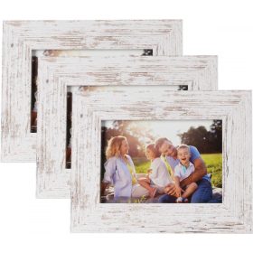   3dílný rám na obraz – stojanový a nástěnný, 10x15 cm (vintage bílá)
