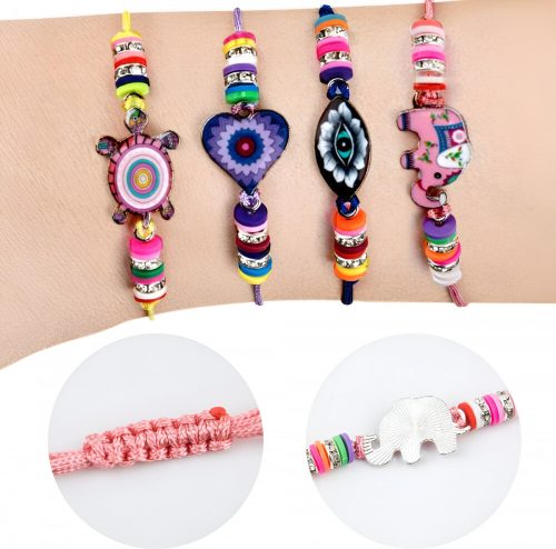 Náramky přátelství Comius Sharp, 12 ks – ručně tkané, se zvířecím vzorem