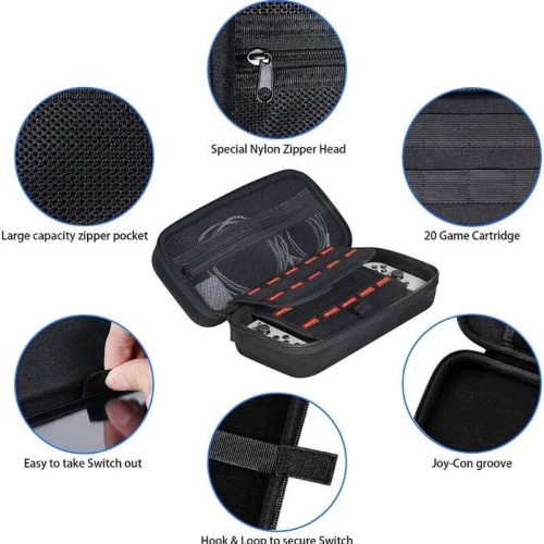 Přenosné pouzdro HEYSTOP pro Nintendo Switch – černé