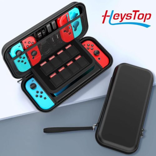 Ochranná sada HEYSTOP pro Nintendo Switch – černá, nárazuvzdorné pouzdro a příslušenství