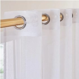   Poloprůhledná lněná záclona Topfinel 300x240cm 2 ks (bílá)