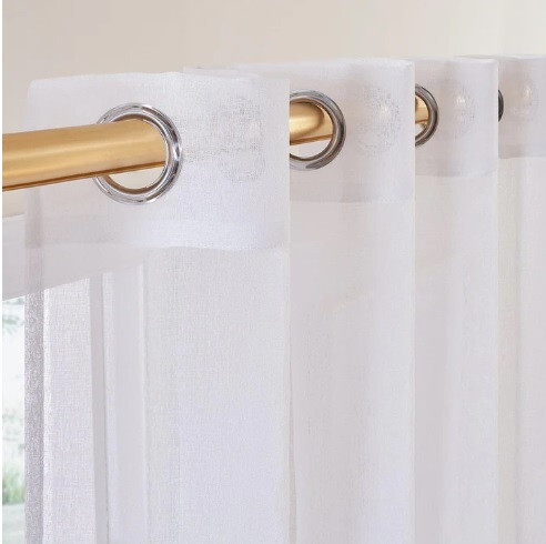 Poloprůhledná lněná záclona Topfinel 300x240cm 2 ks (bílá)