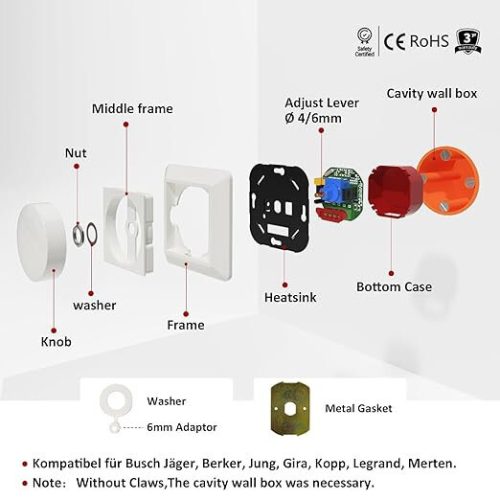 Iolloi Rotary, Built-in Dimmer Switch pro stmívatelné LED 150W