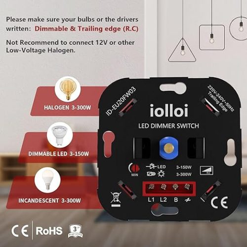 Iolloi Rotary, Built-in Dimmer Switch pro stmívatelné LED 150W
