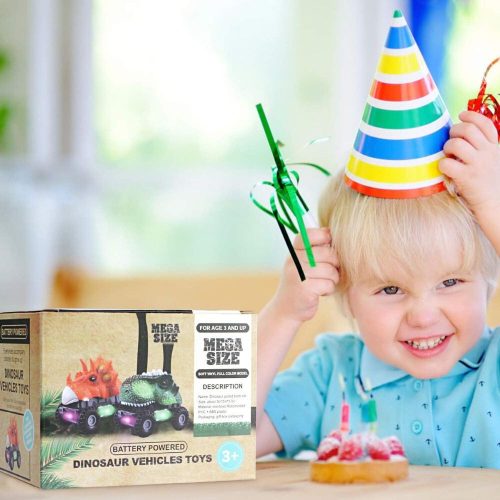 Autíčka s dinosaury Tencoz s LED světly – barevná