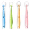 Sada silikonových lžiček na krmení pro miminka TheToddly – 4 ks, oranžová, modrá, růžová, zelená