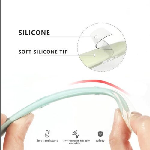 Sada silikonových lžiček na krmení pro miminka TheToddly – 4 ks, oranžová, modrá, růžová, zelená