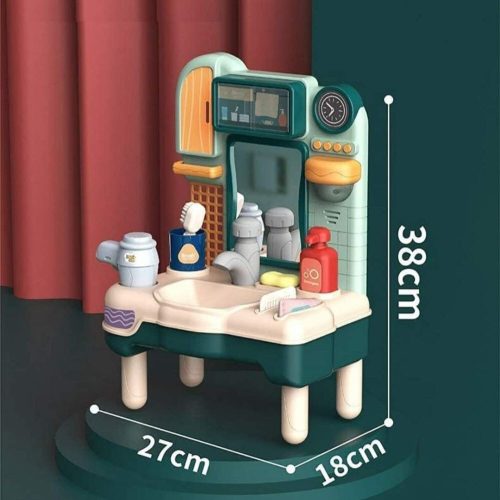 Koupelnové zrcadlo s umyvadlem, baterií a příslušenstvím (přehrávač osvětlení a zvuku)