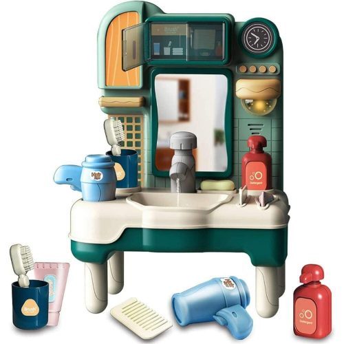 Koupelnové zrcadlo s umyvadlem, baterií a příslušenstvím (přehrávač osvětlení a zvuku)