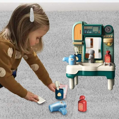 Koupelnové zrcadlo s umyvadlem, baterií a příslušenstvím (přehrávač osvětlení a zvuku)