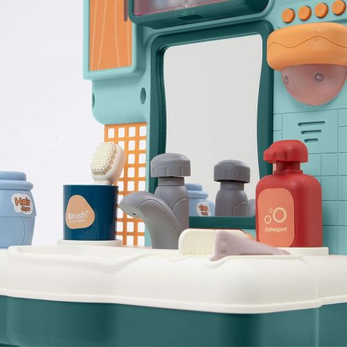 Koupelnové zrcadlo s umyvadlem, baterií a příslušenstvím (přehrávač osvětlení a zvuku)