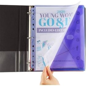   20dílná sada průhledných plastových složek – na patentku, navlékatelné, různé barvy