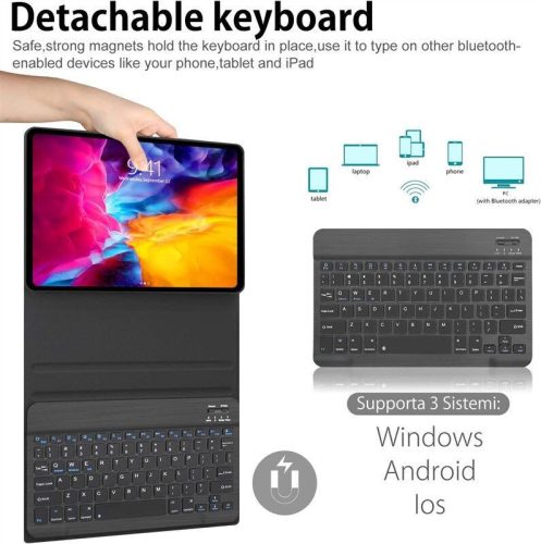 Pouzdro na tablet SENGBIRCH pro iPad Pro 11 palců s klávesnicí (černé)
