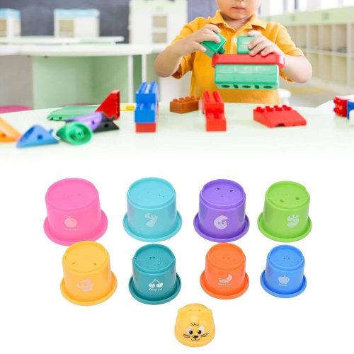 Oblíbená dětská hračka na stavění věží – od 6 měsíců, barevná rozvíjející dětská hračka