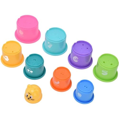 Oblíbená dětská hračka na stavění věží – od 6 měsíců, barevná rozvíjející dětská hračka