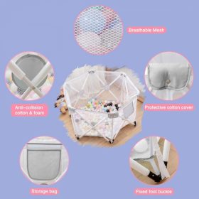   Dětská ohrádka Forroby ve tvaru šestiúhelníku – 68 x 78 x 140 cm, bezpečná pro vnitřní i venkovní použití