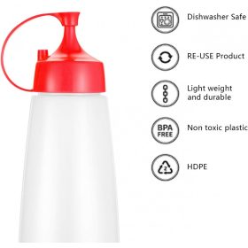   Sada 3 plastových lahví na omáčku LikeSun – 550ml dávkovač dresinků a omáček