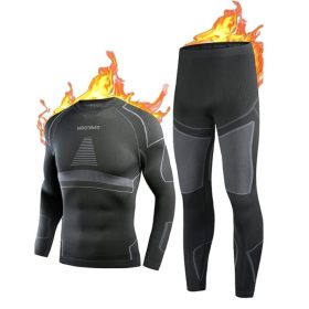   Dětský termo overal NOOYME, spodní a horní sada - černý (140-145 cm)