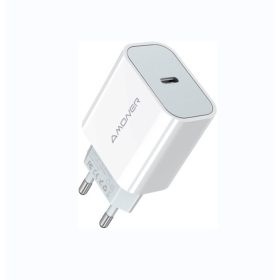   Amoner USB-C 20W rychlonabíjecí adaptér v bílé barvě – pro nabíjení telefonů a tabletů
