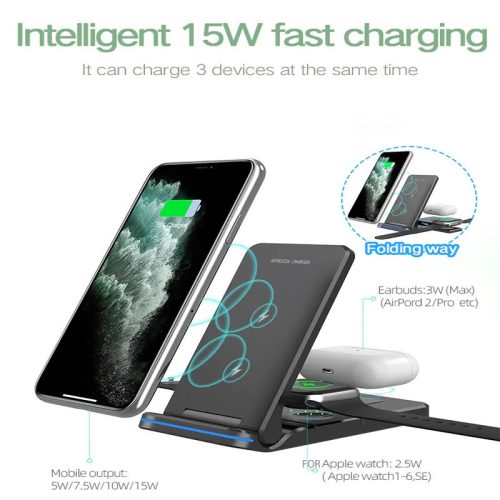 Bezdrátová rychlonabíječka Bshopy 3 v 1 15W MagSafe – kompatibilní s Qi2