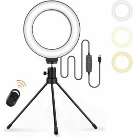   Jeemak PC50 Ring Light se stojánkem – LED selfie lampa s držákem na telefon