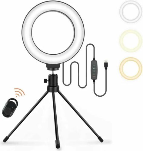 Jeemak PC50 Ring Light se stojánkem – LED selfie lampa s držákem na telefon