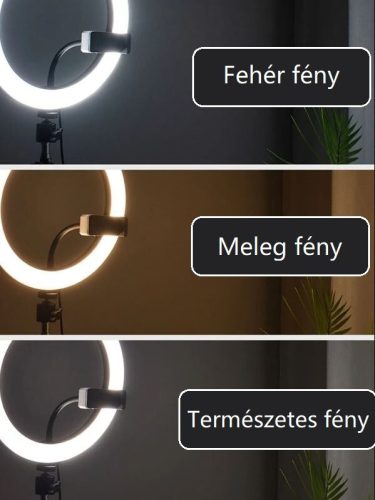 Jeemak PC50 Ring Light se stojánkem – LED selfie lampa s držákem na telefon