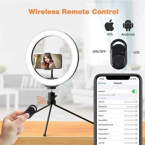 Jeemak PC50 Ring Light se stojánkem – LED selfie lampa s držákem na telefon