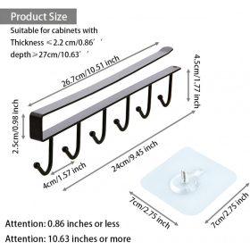   LikeSun Závěsný kuchyňský háček na poličku bez vrtání, držák na hrnky 2 ks (černý)
