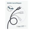 Pletený datový kabel Rampow USB-C 2m šedý – rychlé nabíjení a přenos dat