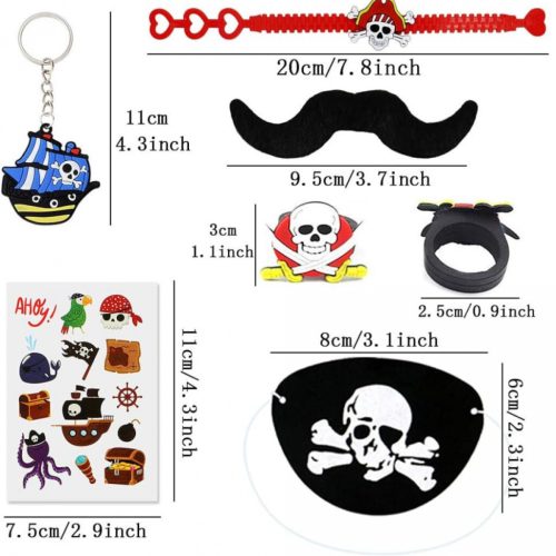 BABYCAREV 52dílná sada doplňků ke karnevalovému kostýmu piráta pro děti