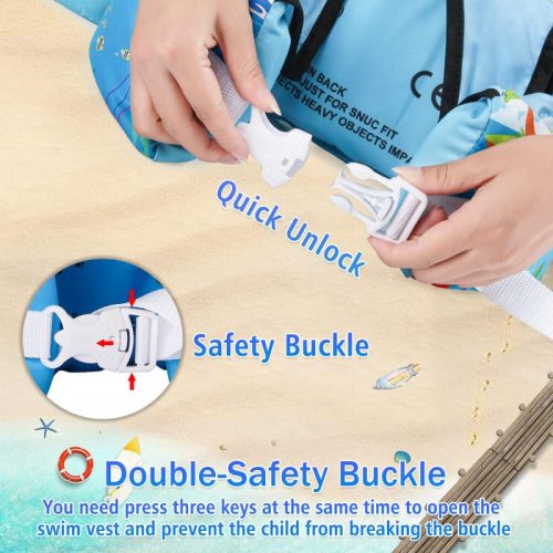 Dětská záchranná vesta JEVDES s páskou na ruku – vzor delfína (9–30 kg)