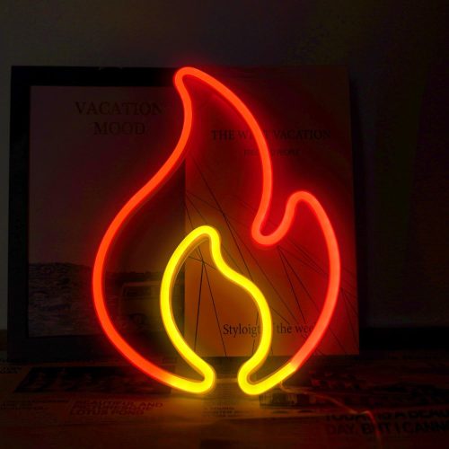 Nástěnná dekorace Fire Flame Neon LED osvětlení