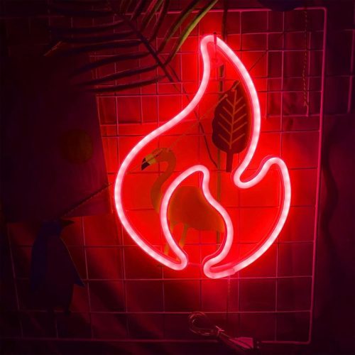 Nástěnná dekorace Fire Flame Neon LED osvětlení
