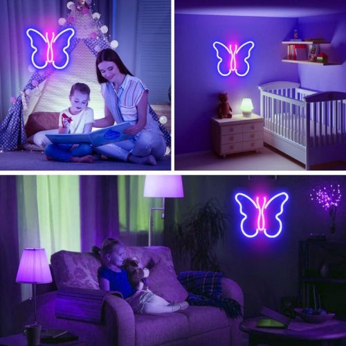 Wanxing LED neonové světlo ve tvaru motýla 23x19cm