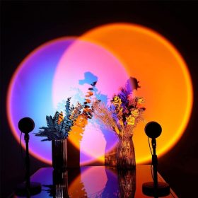   GTTFAE Lampa Západ slunce - LED světlo nálady, nastavitelné gradientní modré stínidlo