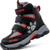 Zimní boty ASHION velikost 36 – červeno-černé, dětské boty s teplou podšívkou, nepromokavé, protiskluzové