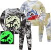 LOLPIP Dlouhé bavlněné pyžamo pro chlapce pro 8 let, 2díly (žralok a dinosaurus)