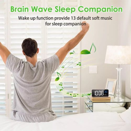 Digitální budík Hermic – růžový, sLED displejem a funkcí teploměru